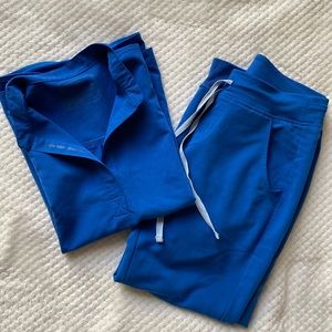 Size XS/P + XS Figs Royal Blue Scrub Set